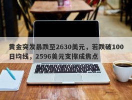 黄金突发暴跌至2630美元，若跌破100日均线，2596美元支撑成焦点