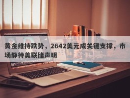 黄金维持跌势，2642美元成关键支撑，市场静待美联储声明