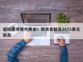 避险需求推升黄金！现货金触及2671美元新高