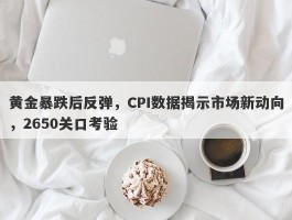 黄金暴跌后反弹，CPI数据揭示市场新动向，2650关口考验