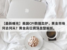 美国CPI数据出炉，黄金市场何去何从？黄金高位震荡盘整解析。