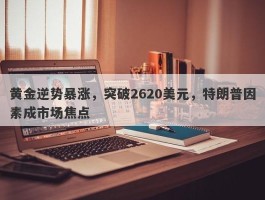 黄金逆势暴涨，突破2620美元，特朗普因素成市场焦点