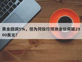 黄金回调5%，但为何投行预测金价突破2900美元？