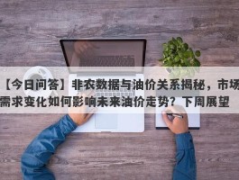 非农数据与油价关系揭秘，市场需求变化如何影响未来油价走势？下周展望