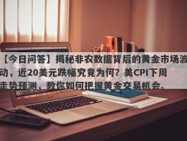 揭秘非农数据背后的黄金市场波动，近20美元跌幅究竟为何？美CPI下周走势预测，教你如何把握黄金交易机会。