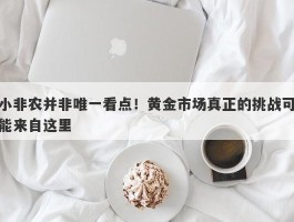 小非农并非唯一看点！黄金市场真正的挑战可能来自这里