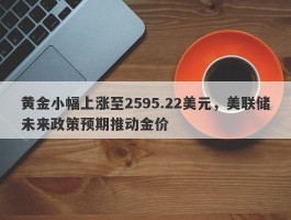 黄金小幅上涨至2595.22美元，美联储未来政策预期推动金价