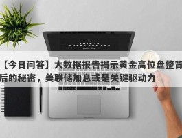 大数据报告揭示黄金高位盘整背后的秘密，美联储加息或是关键驱动力