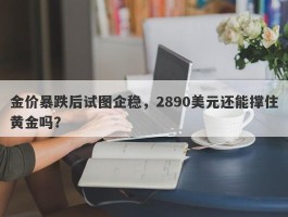 金价暴跌后试图企稳，2890美元还能撑住黄金吗？