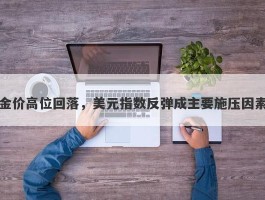 金价高位回落，美元指数反弹成主要施压因素