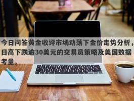 今日问答黄金收评市场动荡下金价走势分析，日高下跌逾30美元的交易员策略及美国数据考量。