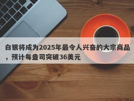 白银将成为2025年最令人兴奋的大宗商品，预计每盎司突破36美元