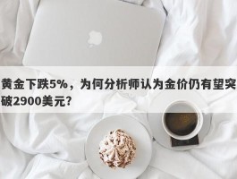 黄金下跌5%，为何分析师认为金价仍有望突破2900美元？