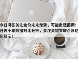 今日问答关注金价未来走势，可能出现回调！过去十年数据对比分析，关注关键突破点及达标警示！