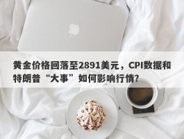 黄金价格回落至2891美元，CPI数据和特朗普“大事”如何影响行情？