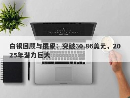 白银回顾与展望：突破30.86美元，2025年潜力巨大