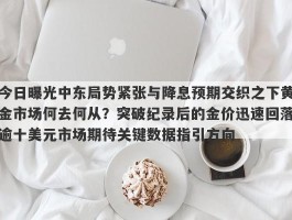 今日曝光中东局势紧张与降息预期交织之下黄金市场何去何从？突破纪录后的金价迅速回落逾十美元市场期待关键数据指引方向