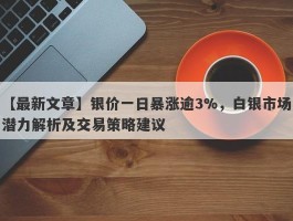 银价一日暴涨逾3%，白银市场潜力解析及交易策略建议