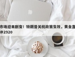 市场迎来剧变！特朗普关税政策生效，黄金直冲2920