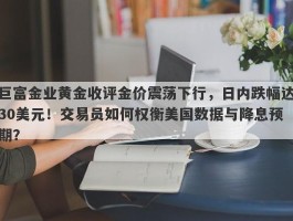 巨富金业黄金收评金价震荡下行，日内跌幅达30美元！交易员如何权衡美国数据与降息预期？