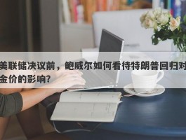 美联储决议前，鲍威尔如何看待特朗普回归对金价的影响？