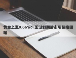 黄金上涨0.66%：圣诞假期后市场情绪回暖