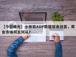 小非农ADP数据带来惊喜，黄金市场何去何从？