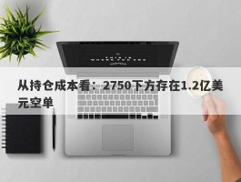 从持仓成本看：2750下方存在1.2亿美元空单