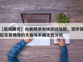 白银期货市场波动加剧，涨停背后交易情绪的亢奋与不确定性分析