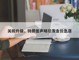 关税升级，特朗普声明引发金价急涨