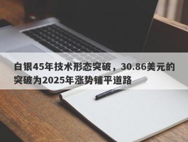 白银45年技术形态突破，30.86美元的突破为2025年涨势铺平道路