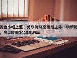 黄金小幅上涨，美联储降息预期主导市场情绪，焦点转向2025年利率