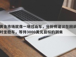 黄金市场就像一场过山车，分析师建议在回调时坐稳车，等待3000美元目标的到来