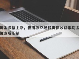 黄金微幅上涨，但鹰派立场和美债收益率对金价造成压制