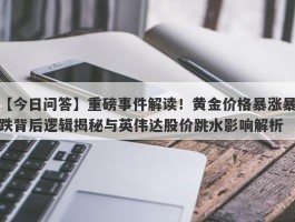 重磅事件解读！黄金价格暴涨暴跌背后逻辑揭秘与英伟达股价跳水影响解析