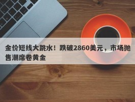 金价短线大跳水！跌破2860美元，市场抛售潮席卷黄金