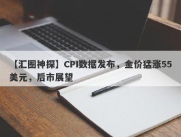 CPI数据发布，金价猛涨55美元，后市展望