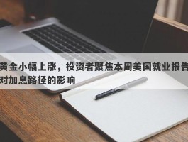 黄金小幅上涨，投资者聚焦本周美国就业报告对加息路径的影响