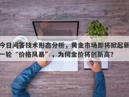 今日问答技术形态分析，黄金市场即将掀起新一轮“价格风暴”，为何金价将创新高？