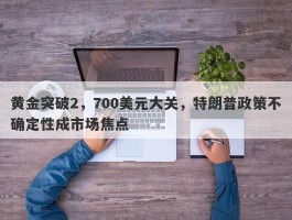 黄金突破2，700美元大关，特朗普政策不确定性成市场焦点