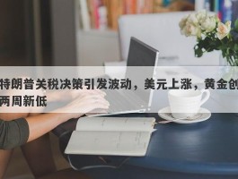 特朗普关税决策引发波动，美元上涨，黄金创两周新低