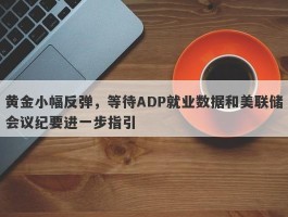 黄金小幅反弹，等待ADP就业数据和美联储会议纪要进一步指引