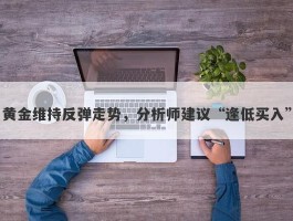 黄金维持反弹走势，分析师建议“逢低买入”