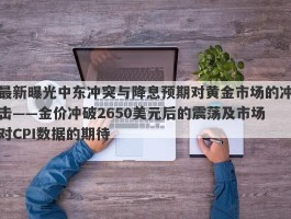 最新曝光中东冲突与降息预期对黄金市场的冲击——金价冲破2650美元后的震荡及市场对CPI数据的期待