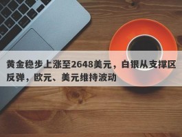 黄金稳步上涨至2648美元，白银从支撑区反弹，欧元、美元维持波动