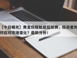 黄金价格触底后反弹，投资者如何应对市场变化？最新分析！