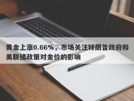 黄金上涨0.66%，市场关注特朗普政府和美联储政策对金价的影响