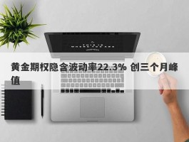 黄金期权隐含波动率22.3% 创三个月峰值