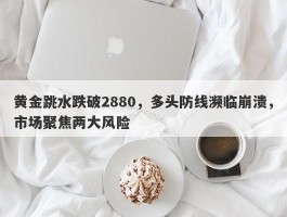 黄金跳水跌破2880，多头防线濒临崩溃，市场聚焦两大风险