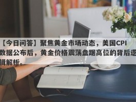 聚焦黄金市场动态，美国CPI数据公布后，黄金价格震荡盘踞高位的背后逻辑解析。